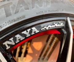 ล้อNAYA ขอบ17 4/100 กว้าง7.5 ออฟ+30 ยางปี19/1คู่  ปี17/คู่