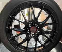 ล้อแท้ญี่ปุ่น RAYS HOMURA 19” 8.5 Offset38  พร้อมยาง Hankook