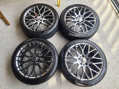 ล้อ Mugen power XJ Japan  สี Black metal coat ขอบ  18