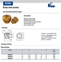 Brass vent screw, Vent plug, Breather screw plug