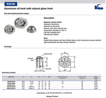 Aluminium sight glass, oil sight glass, oil window glass, ตาแมวกระจกแก้ว