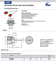 Vent screw and dipstrick, Vent screw with check valve and dipstrick