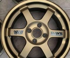 ล้อ Rays Volk TE37 แท้ 15x7 et43 4x100 สีปีเก่า