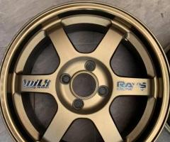 ล้อ Rays Volk TE37 แท้ 15x7 et43 4x100 สีปีเก่า